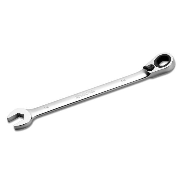 Capri Tools 14 mm 6-Point Long Pattern Reversible Ratcheting Combination Wrench CP15014